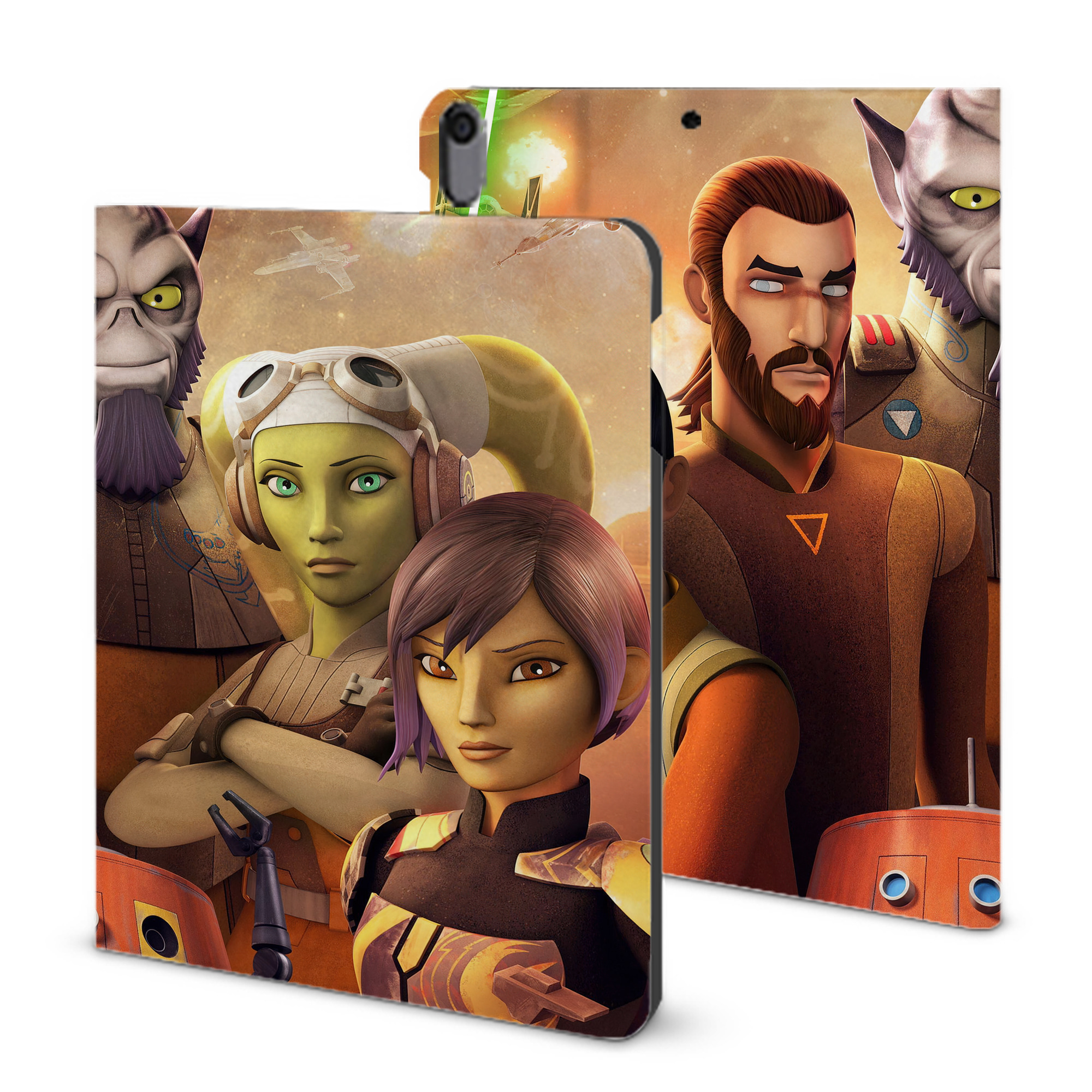 （画像用） スター・ウォーズ Star Wars IPad ケース ブック型 PUレザー TPU 耐衝撃 軽量 薄型 ペン収納なし 全面保護 IPad 各モデル対応